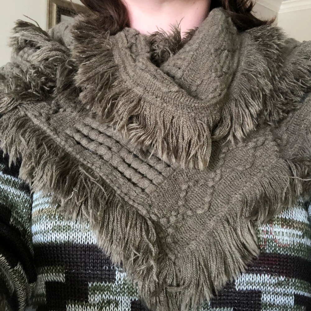Super soft fringe infinity scarf